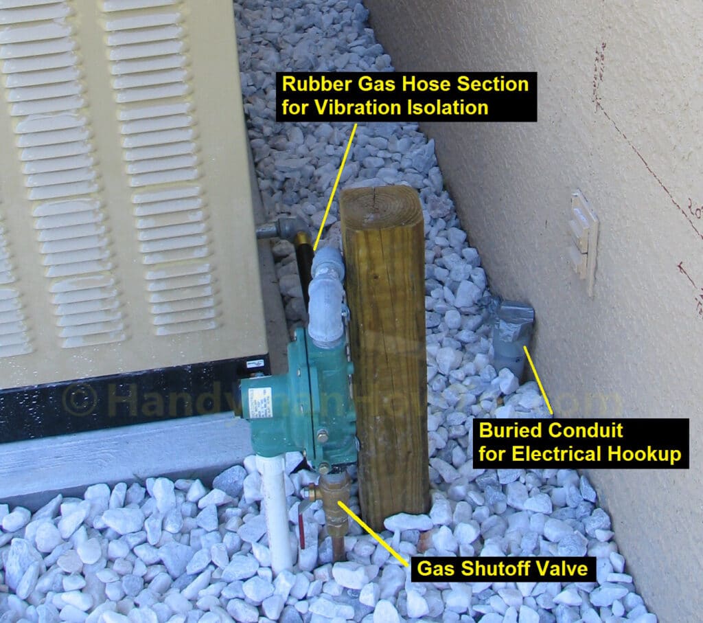 Whole House Generator - Gas Line Regulator and Shutoff Valve
