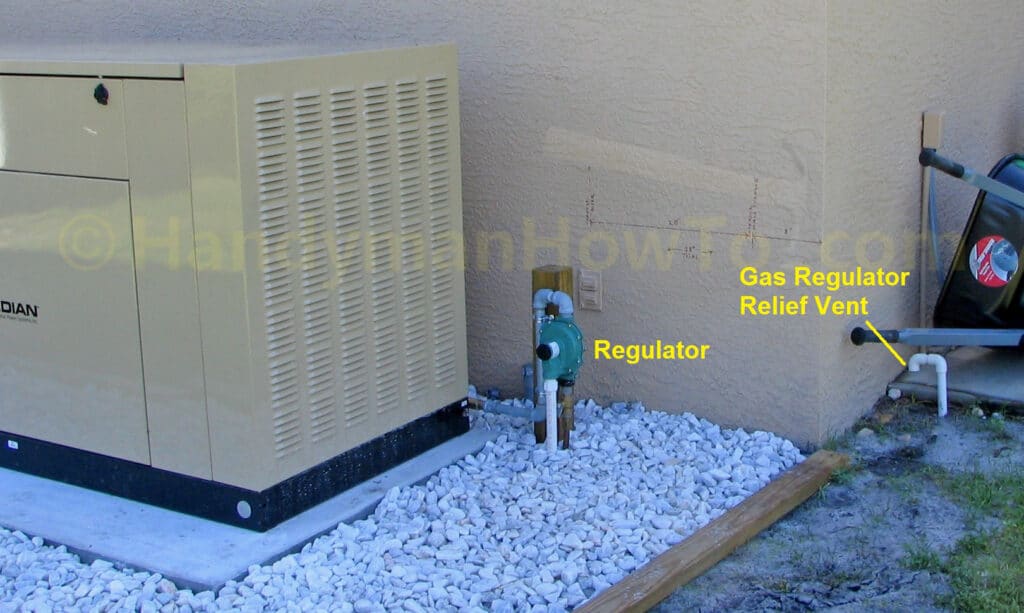 Whole House Generator - Gas Regulator Relief Vent Line
