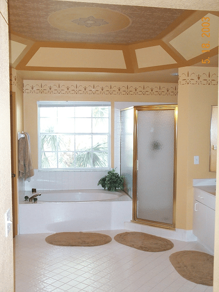 Master Bath painted with Stencils