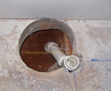 Basement Bathroom - 2 inch PVC Shower Drain Pipe in Concrete Slab