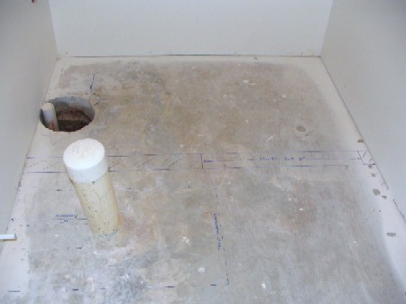 Basement Bathroom Plumbing Rough-in: Floor Blueprint