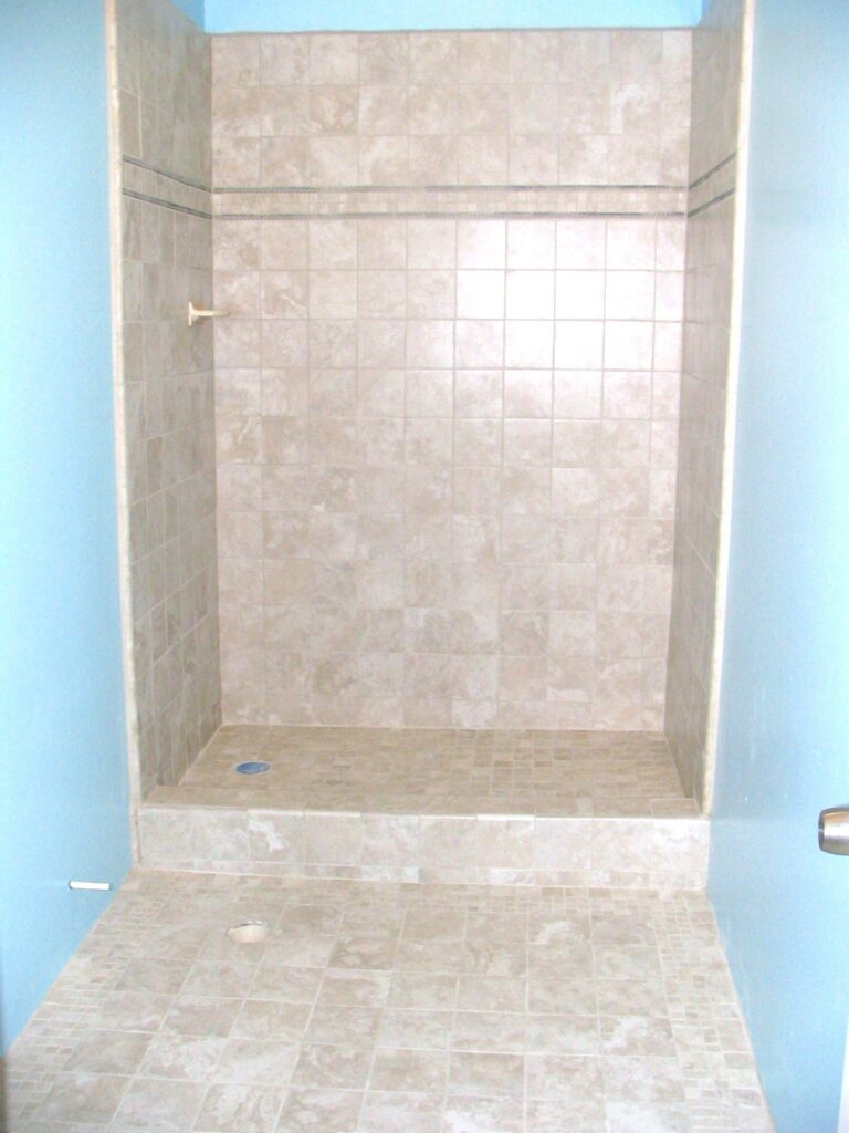Finish a Basement Bathroom: Shower and Floor after Grouting