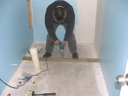 Basement Bathroom: Tile Shower Curb Construction