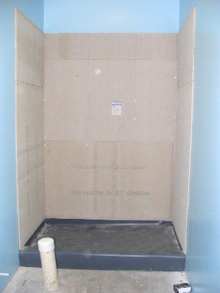 Basement Bathroom Tile Shower Stall: 40mil PVC Shower Pan Liner