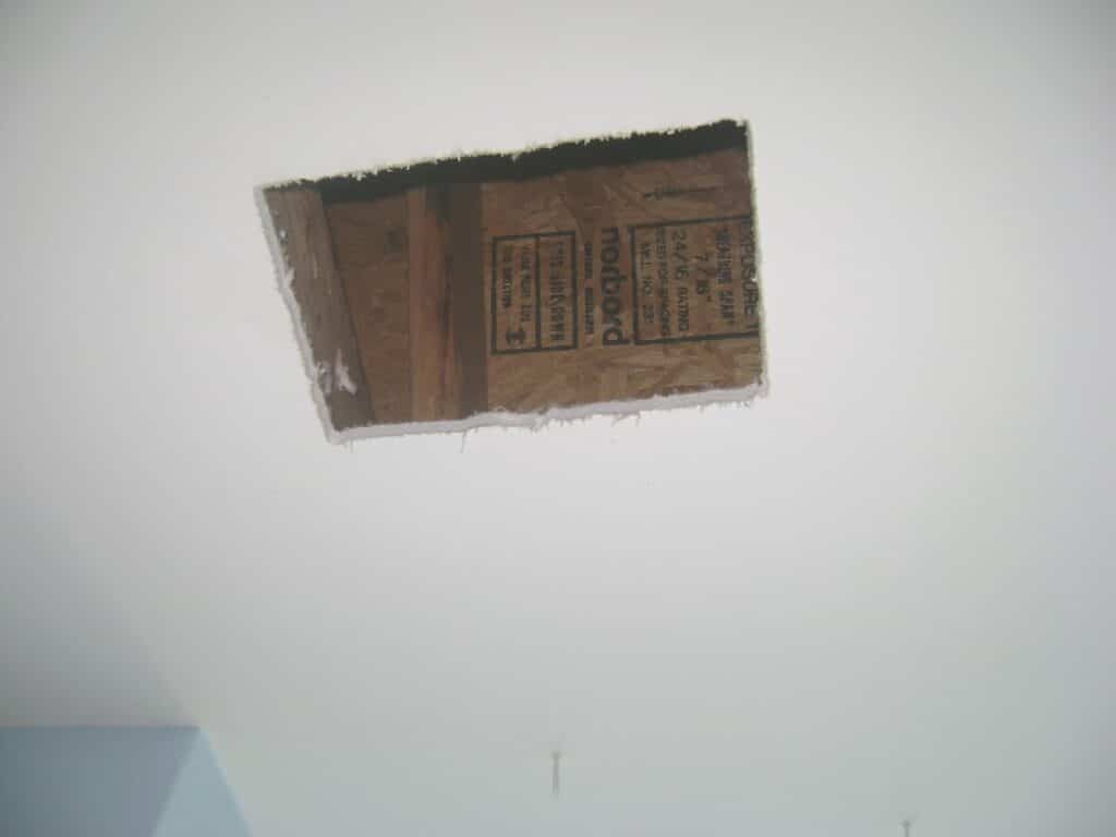 Drywall Ceiling: HVAC Register Cutout - Bedroom View