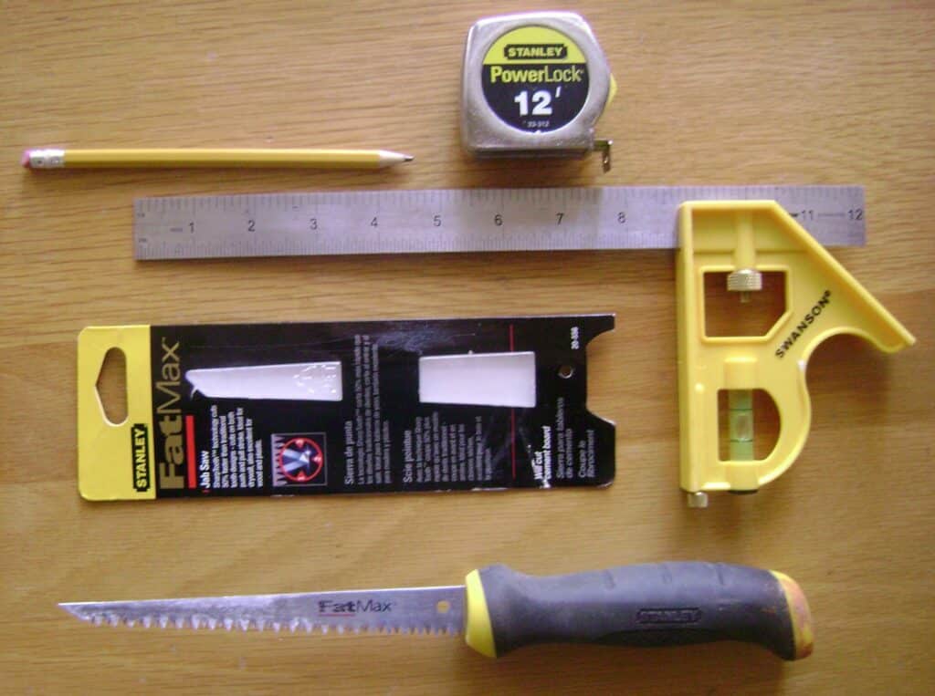 Jab Saw, Square and Tape Measure