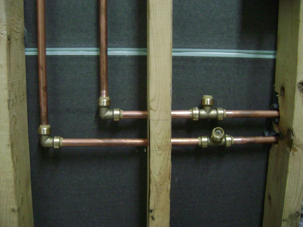 Basement Bathroom Plumbing: Shower Valve Copper Pipe Fittings