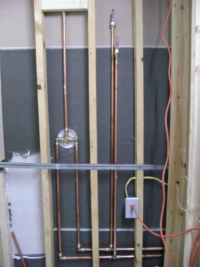 Basement Bathroom Plumbing: Water Supply Riser Pipes and Shutoff Valves