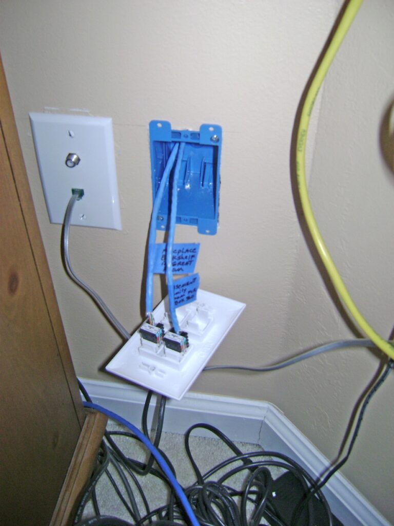 Ethernet Jack Inserted into the Wall Plate