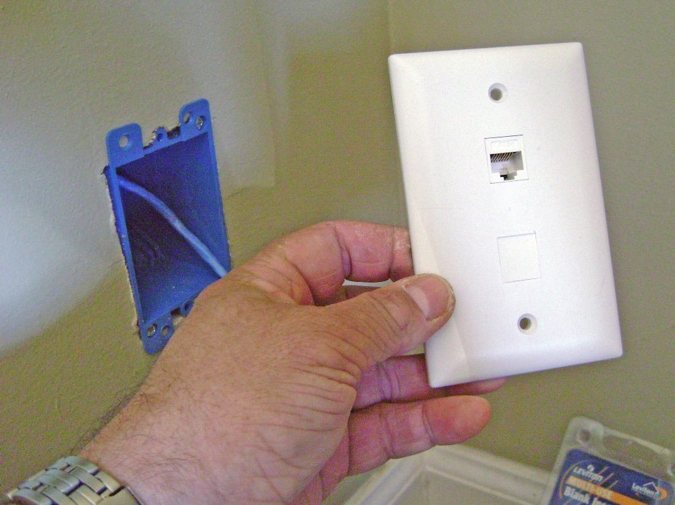 Wall Plate with Ethernet Jack and Blank Insert