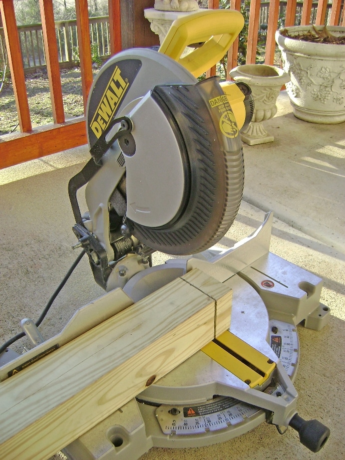 Build a Deck Rail: Saw the 4x4 Posts with a Miter Saw