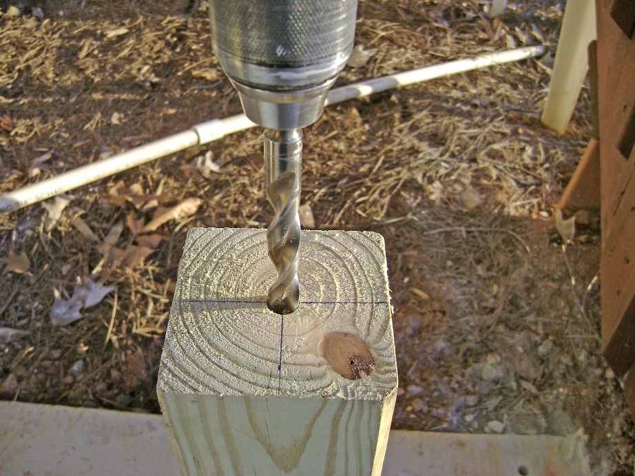 Build a Deck Rail: Drill a 1/2 Inch Hole for the Concrete Anchor
