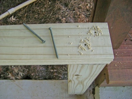 How to Build a Deck Rail: Drill Pilot Holes for the Wood Screws