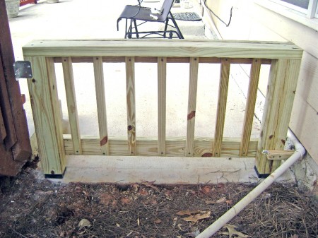Build a Concrete Patio Deck Rail - Rear Side