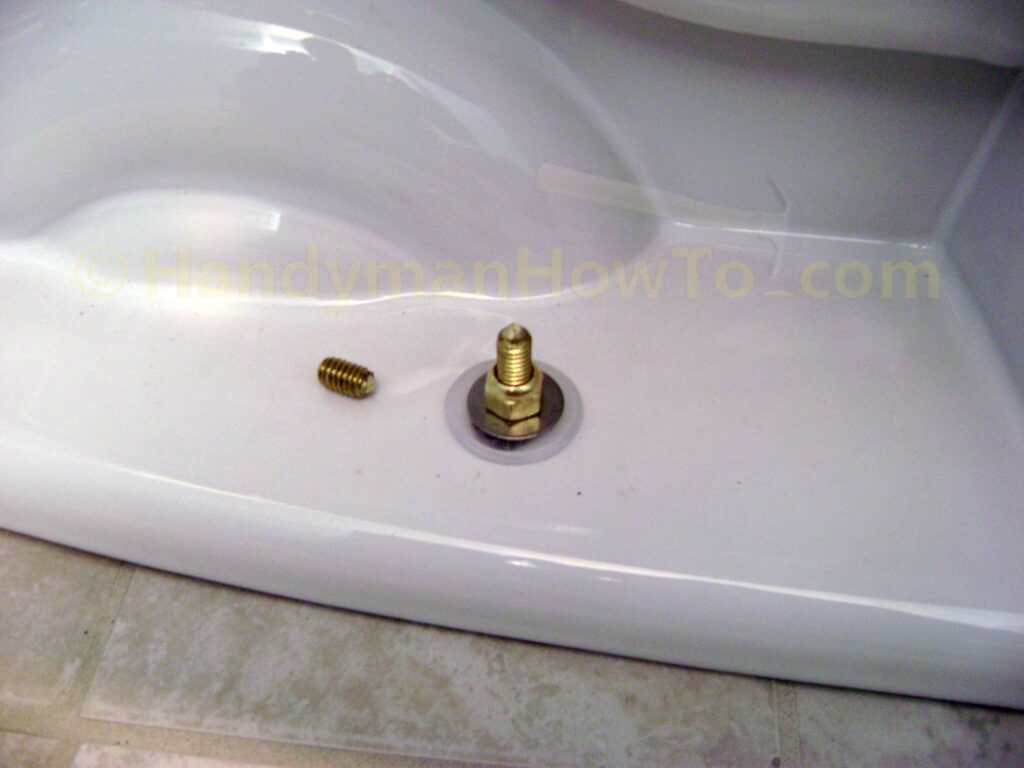 Toilet Installation: Snap off the T-bolt