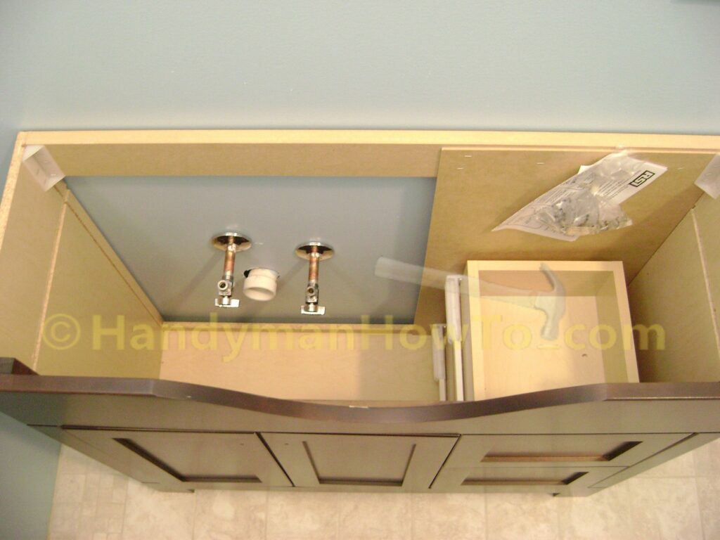 Basement Bathroom Vanity Cabinet Plumbing Rough-In
