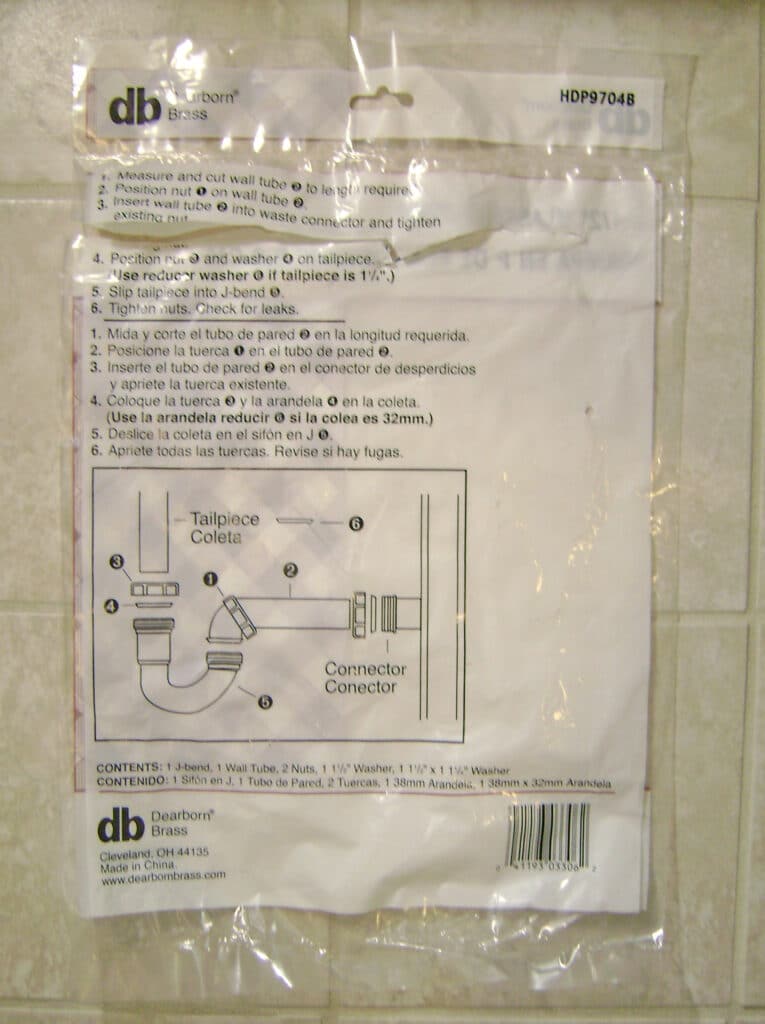 Bathroom Sink Drain: P-Trap Diagram
