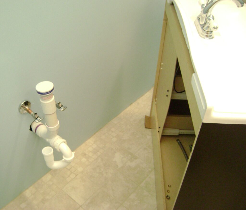 Bathroom Sink Drain Plumbing Rough-in and Vanity