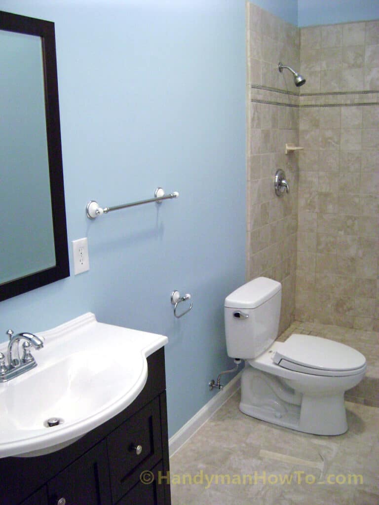 Basement Bathroom: Vanity, Toilet and Shower