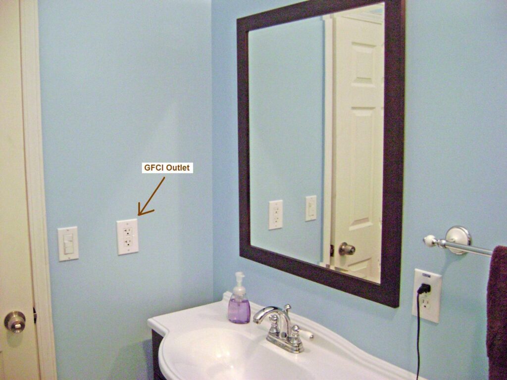 Basement Bathroom Wiring: GFCI Wall Outlet