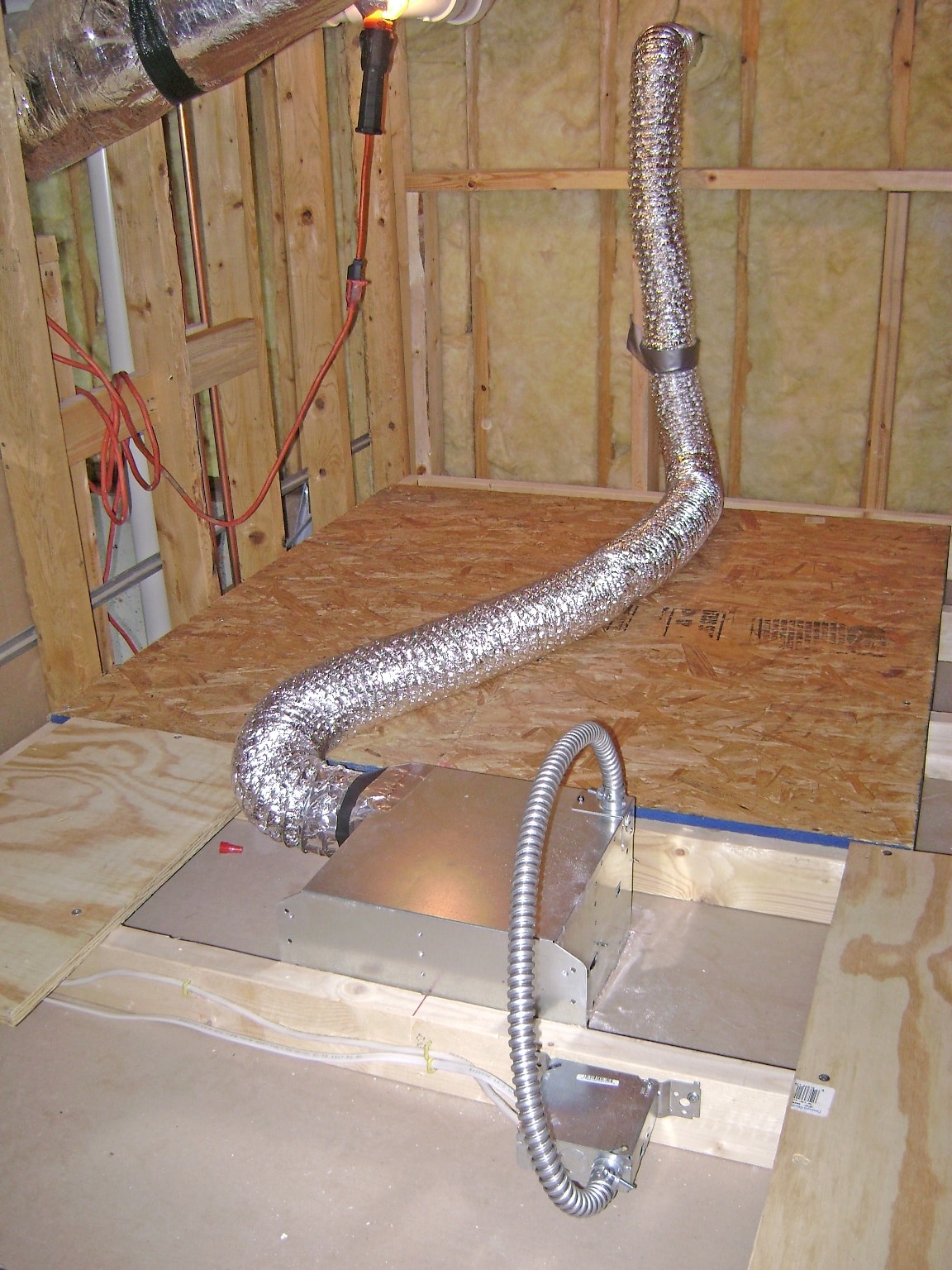 How to Finish a Basement Bathroom: Install and Wire the Exhaust Fan