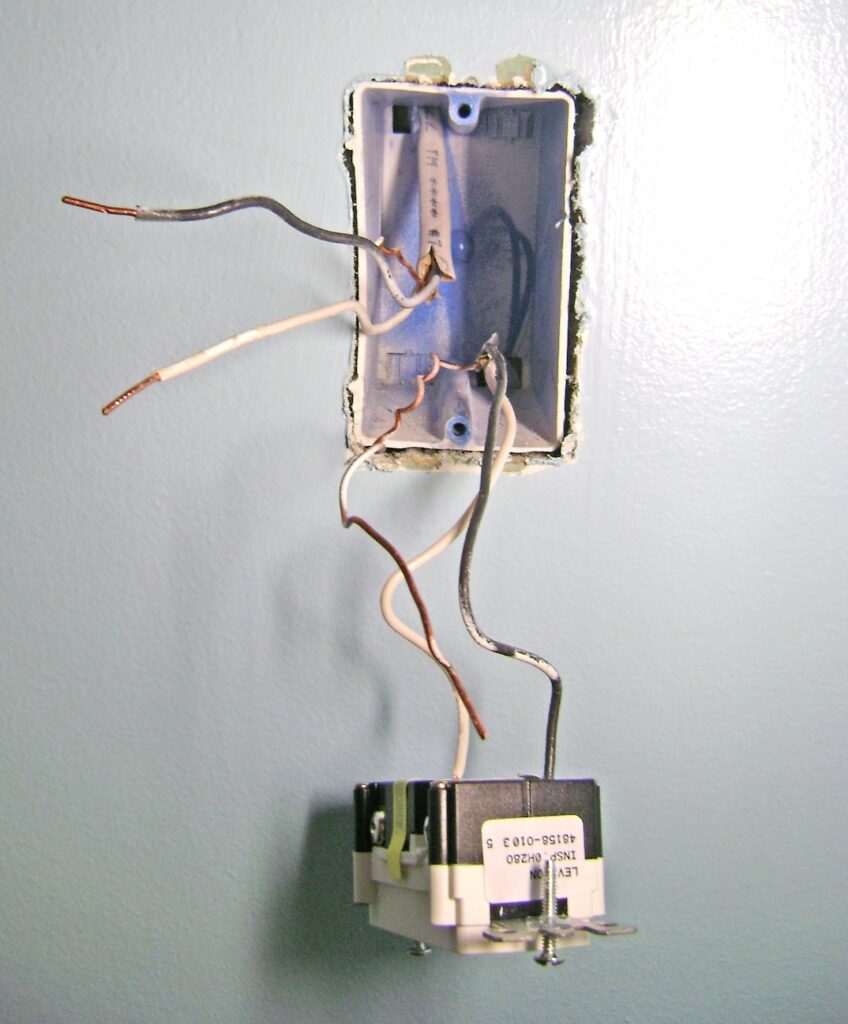 Basement Bathroom Wiring: Disconnect the GFCI Outlet Line Side Wires
