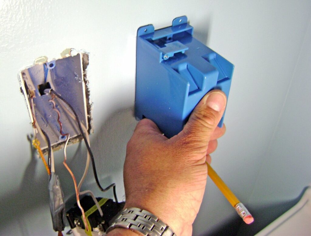 Install an Old Work Electrical Box for the Vanity Light Switch