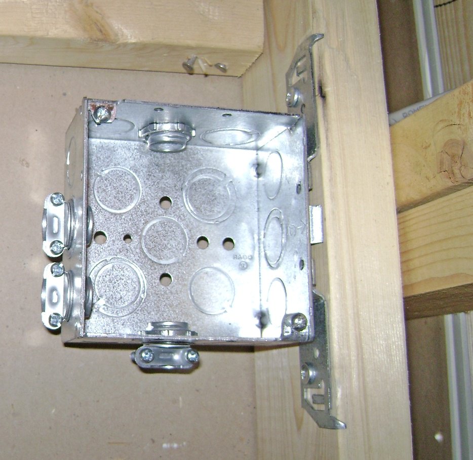 Basement Bathroom Wiring: Metal Junction Box Mounted to Ceiling Joist