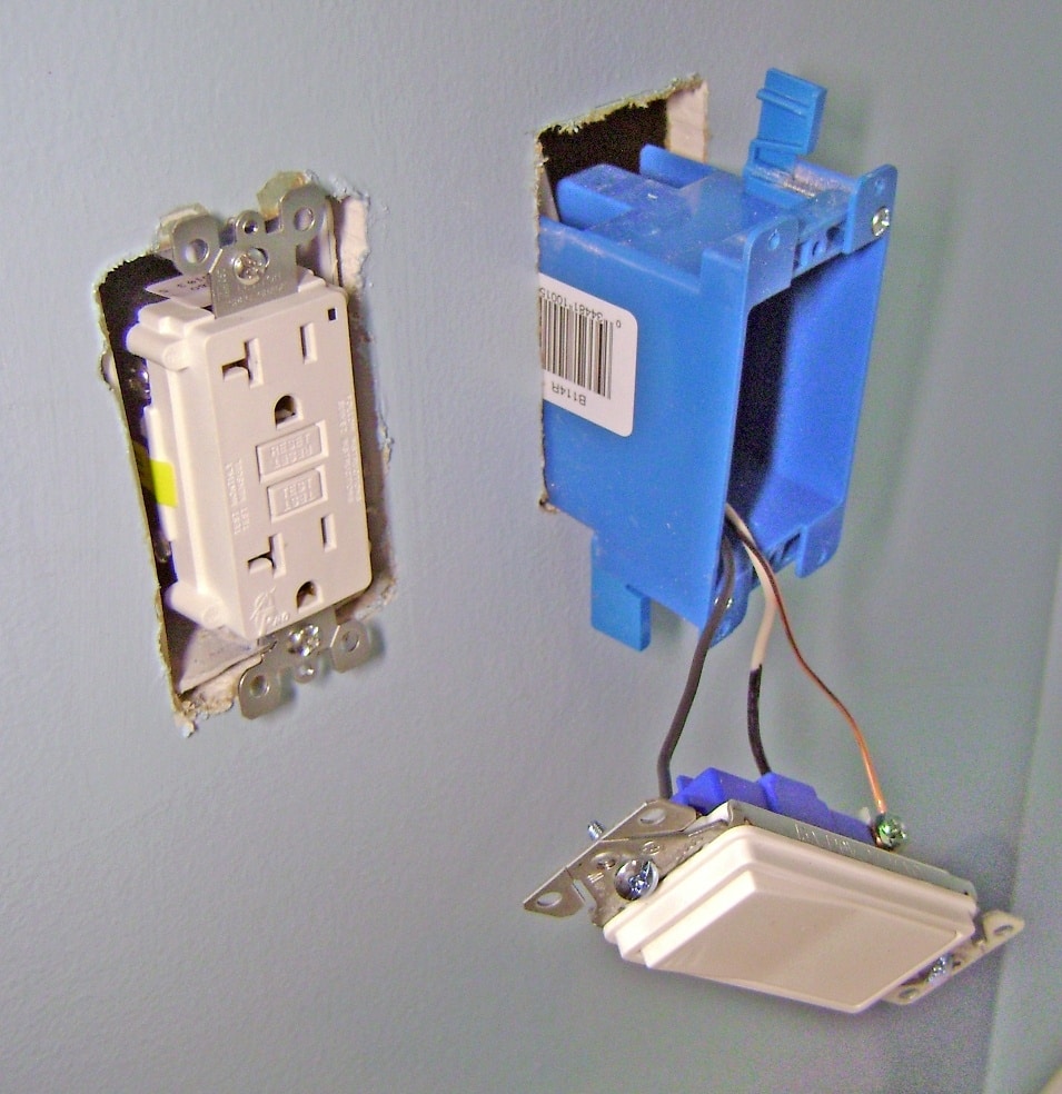 Basement Bathroom Wiring: Old Work Junction Box and Light Switch