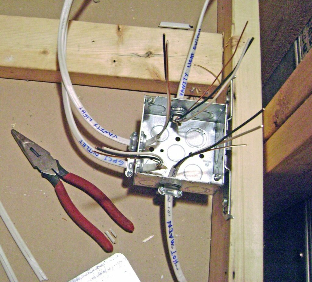 Basement Bathroom Ceiling Junction Box Wiring Rough-in