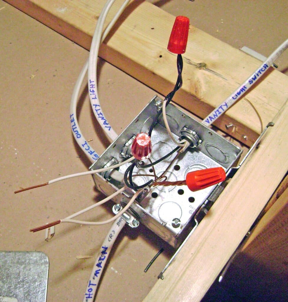 Ceiling Junction Box: Vanity Light Switch and Vanity Light Wiring