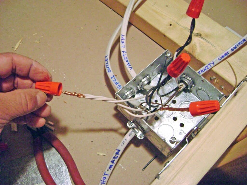 Basement Bathroom Wiring: Junction Box Neutral Wire Connections