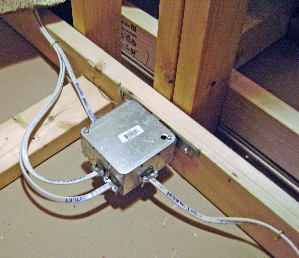 Completed Crawlspace Junction Box Wiring