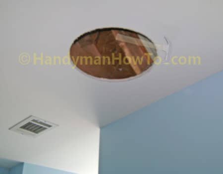 Drywall Ceiling Hole Sawn for the Solatube Skylight