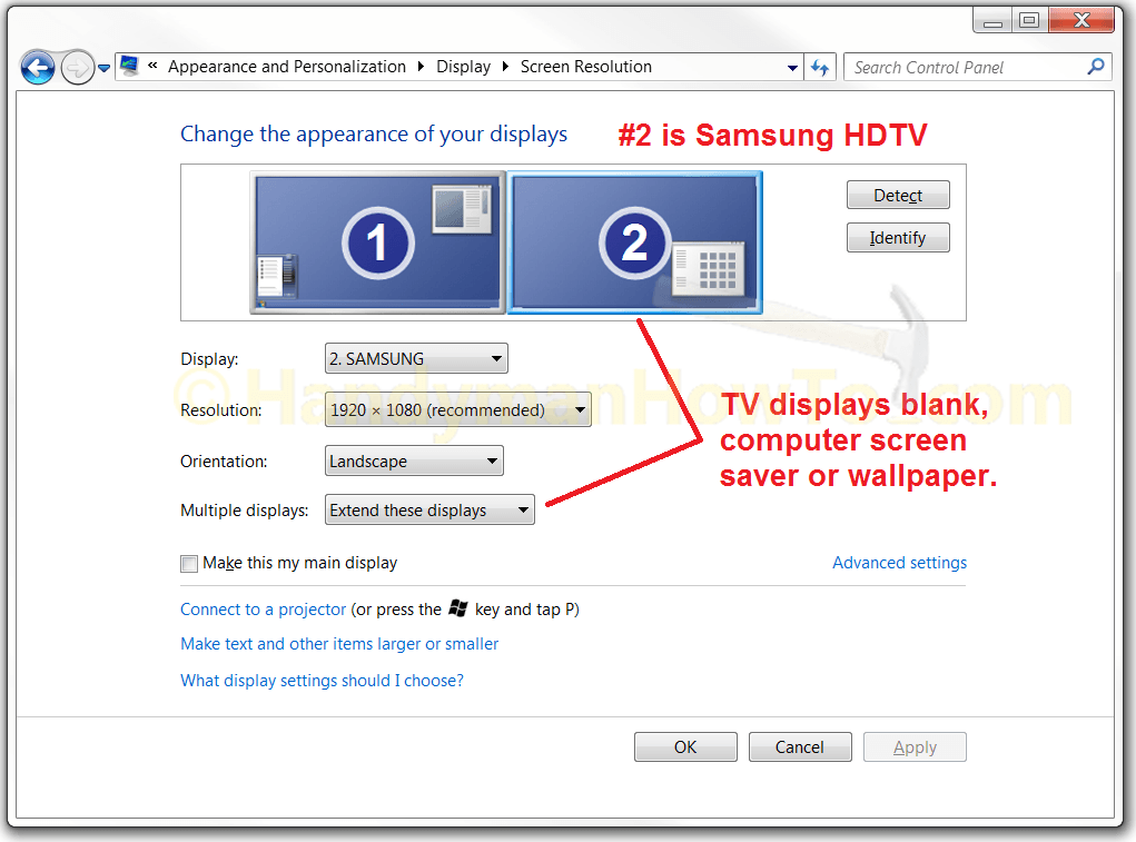 Watch Netflix - Computer Displays Blank or Screen Saver on TV