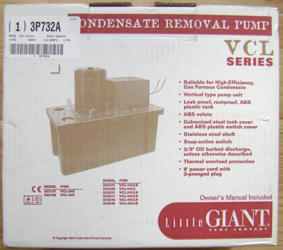 Little Giant Condensate Removal Pump