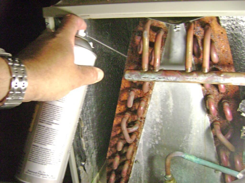 AC Evaporator Coil Cleaning with No Rinse Spray Foam