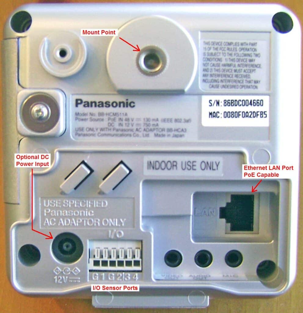 Panasonic Network Camera Rear View - BB-HCM511A
