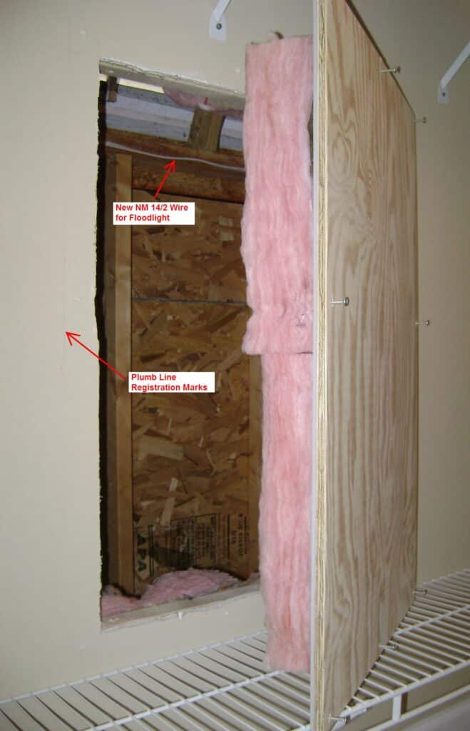 Plywood Access Panel - Fiberglass Insulation