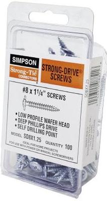 Simpson Strong Tie SD8 #8 x 1-1/4 inch Wood Screws