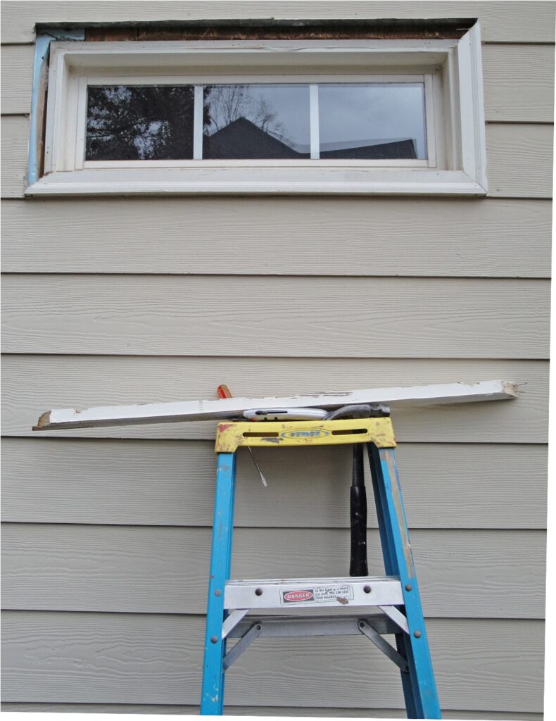 Transom Window with Rotted Casing Removed