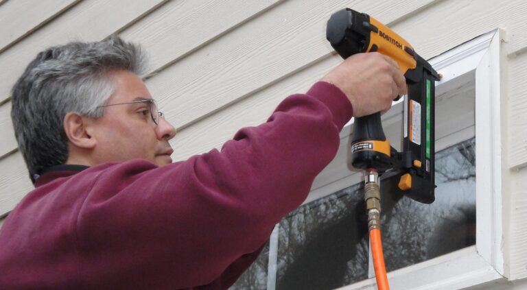 Installing Brick Mould Window Casing with a Brad Nailer