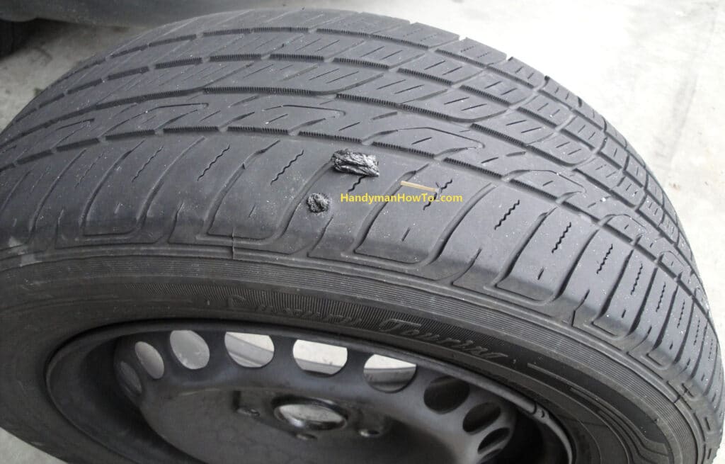 How to Plug a Flat Car Tire: Trim the Tire Plug Even with the Tread