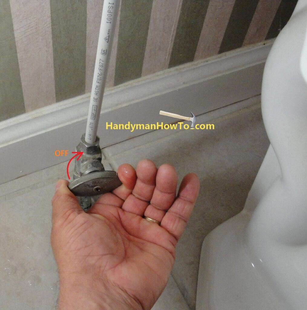 Turn the Toilet Water Supply Valve Off