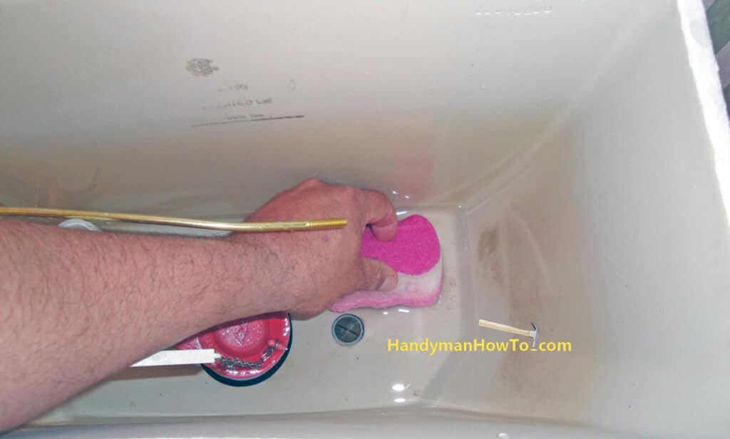 Toilet Fill Valve Repair: Sponge Water out of the Toilet Tank
