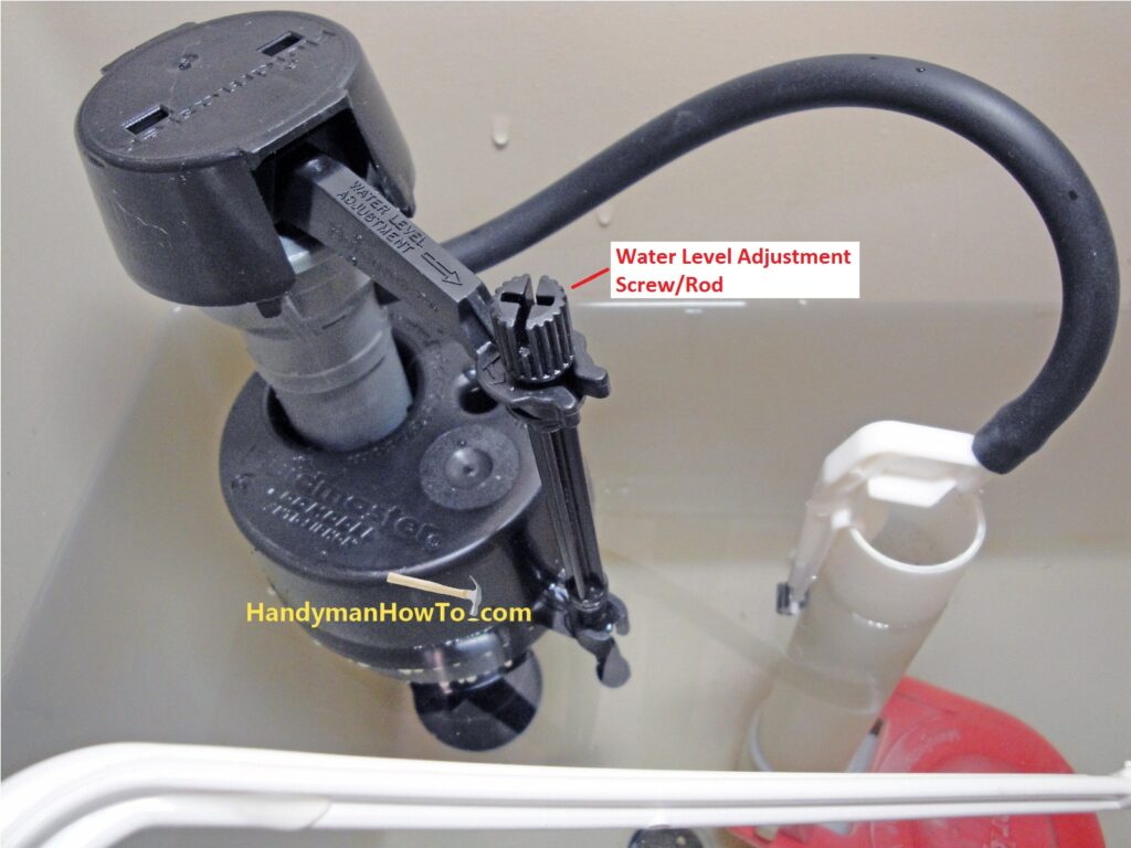 Install a Toilet Fill Valve: Water Level Adjustment Screw and Rod