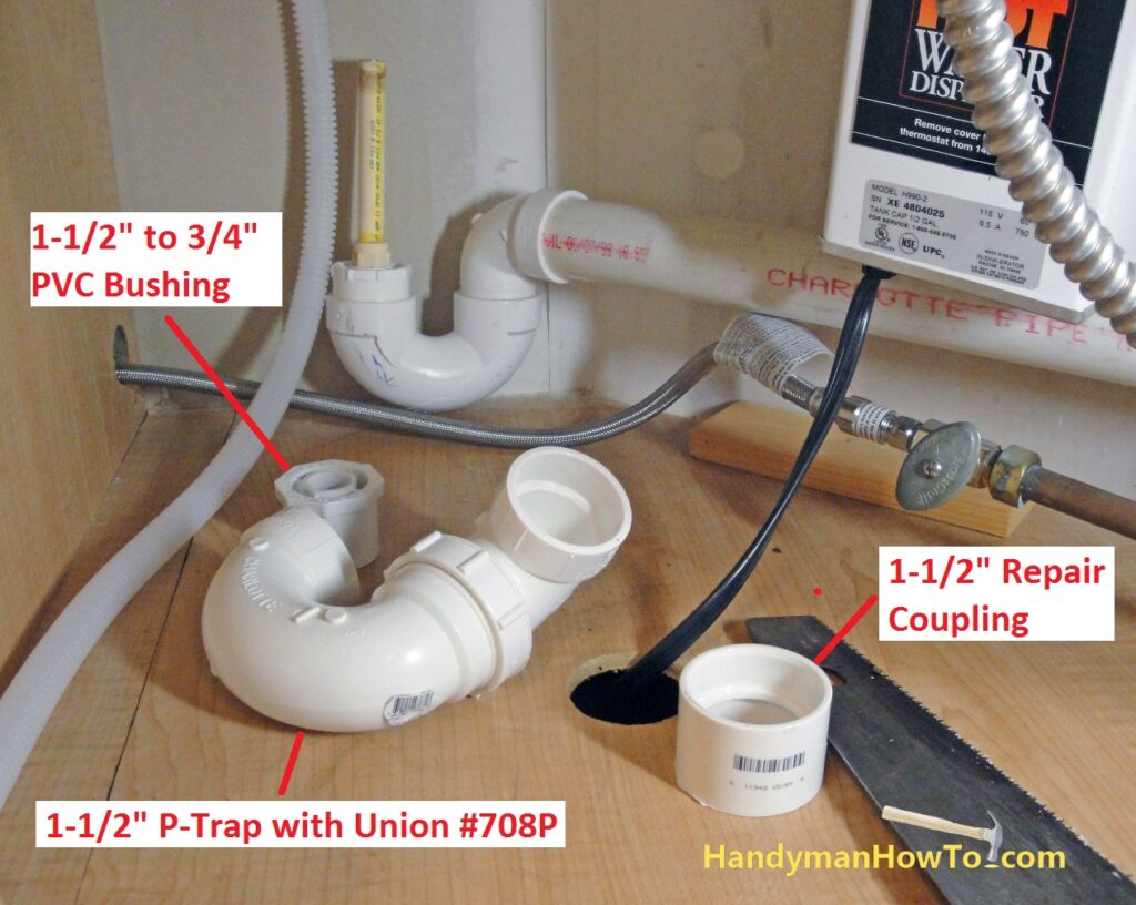 Dishwasher Plumbing: PVC P-Trap with Union - Charlotte Pipe Part #708P