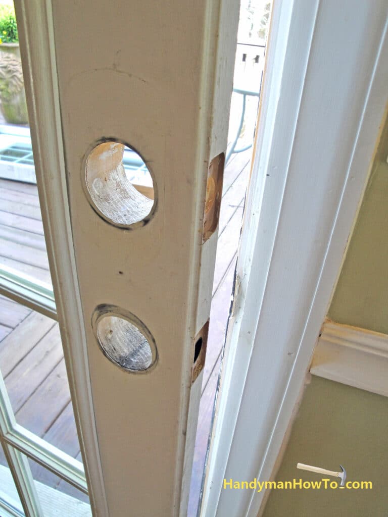 Old Door with Handle and Locksets Removed