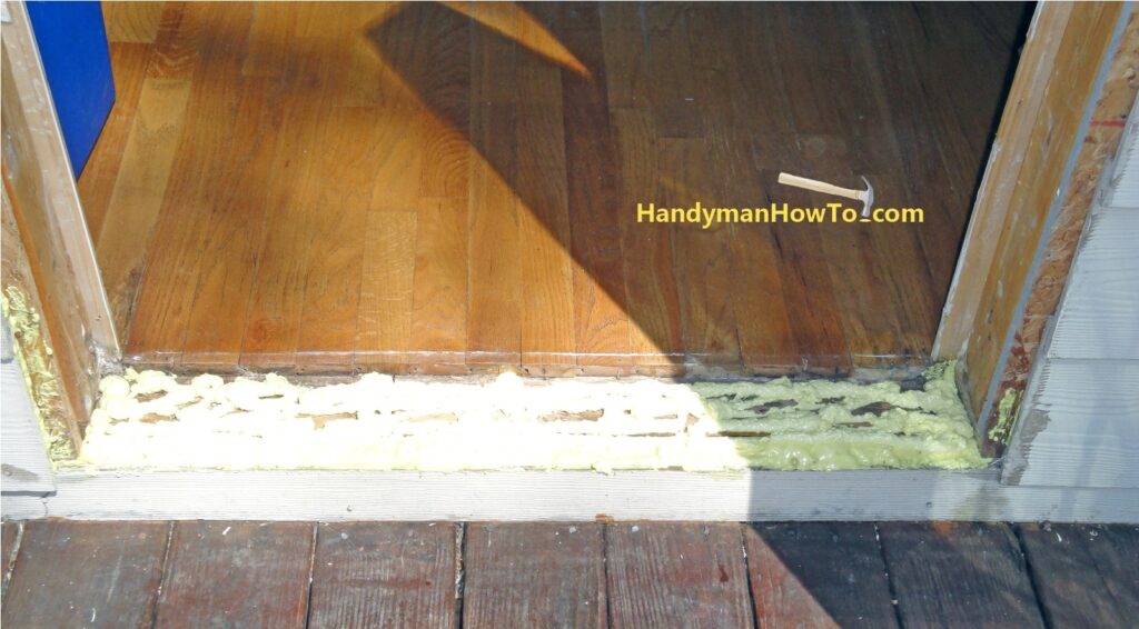 Seal the Subfloor and Exterior Door Sill with GREAT STUFF foam