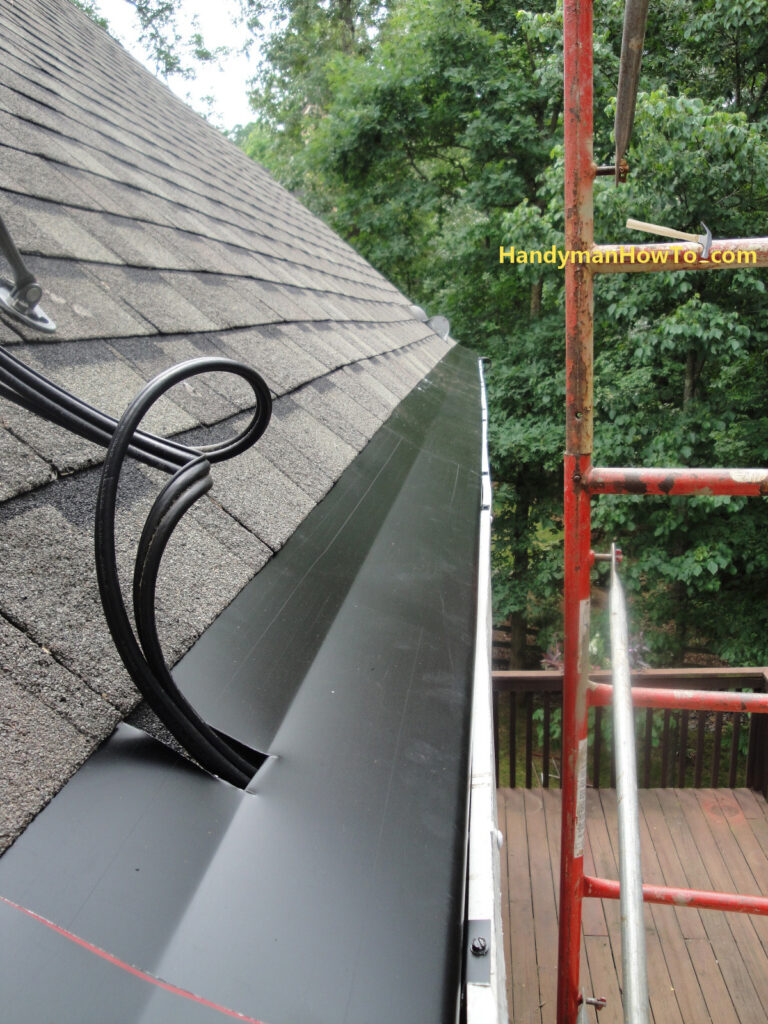 Bullnose Gutter Covers: Notch cut for Satellite TV Cable